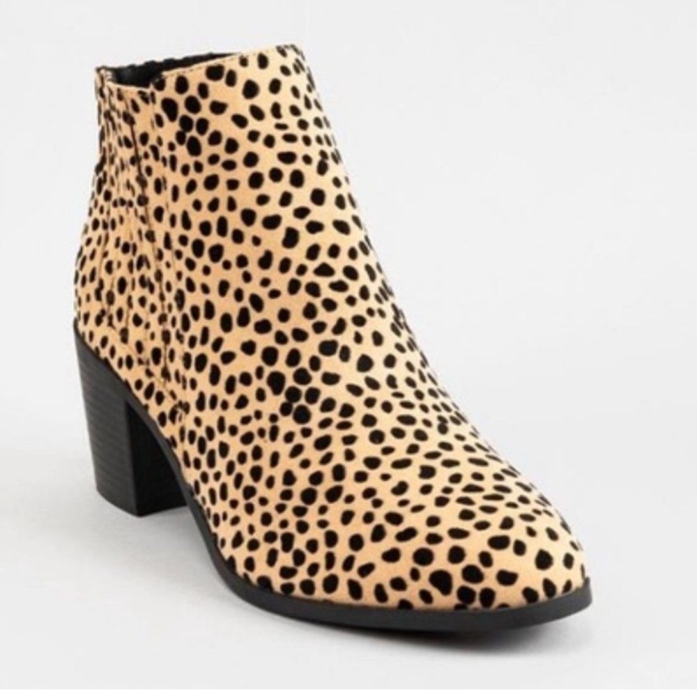 Qupid Leopard Print Topanga Ankle Booties